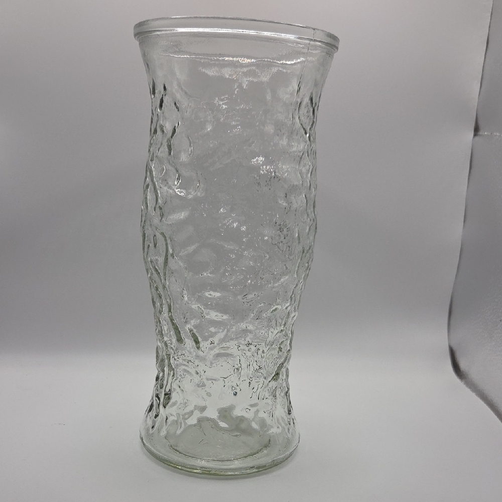 Hoosier Glass Vase 9.5 Inches Vintage Clear Glass.   SALE!!